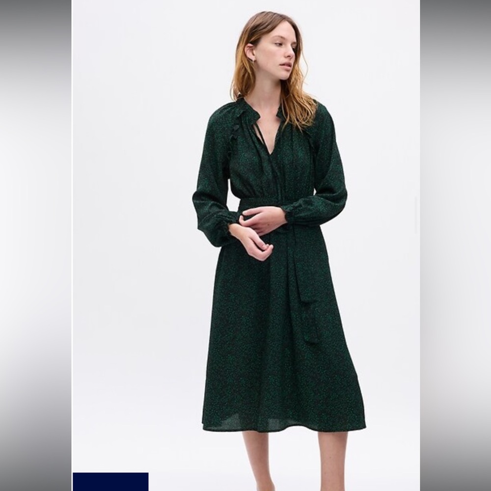 Gap Tie Neck Midi Dress Size Small